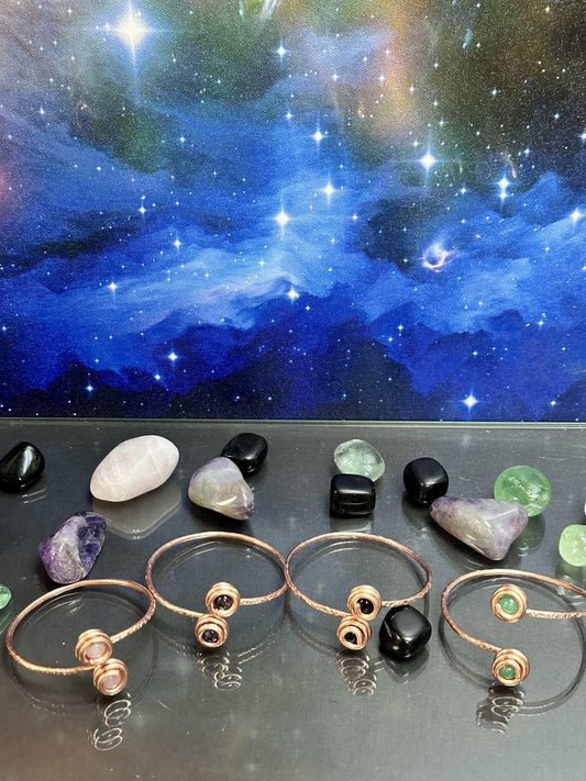 Double Stone Copper Cuff