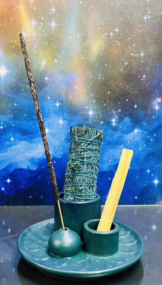5" Ceramic Burner (Smudge Stick, Palo Santo & Incense Holder)