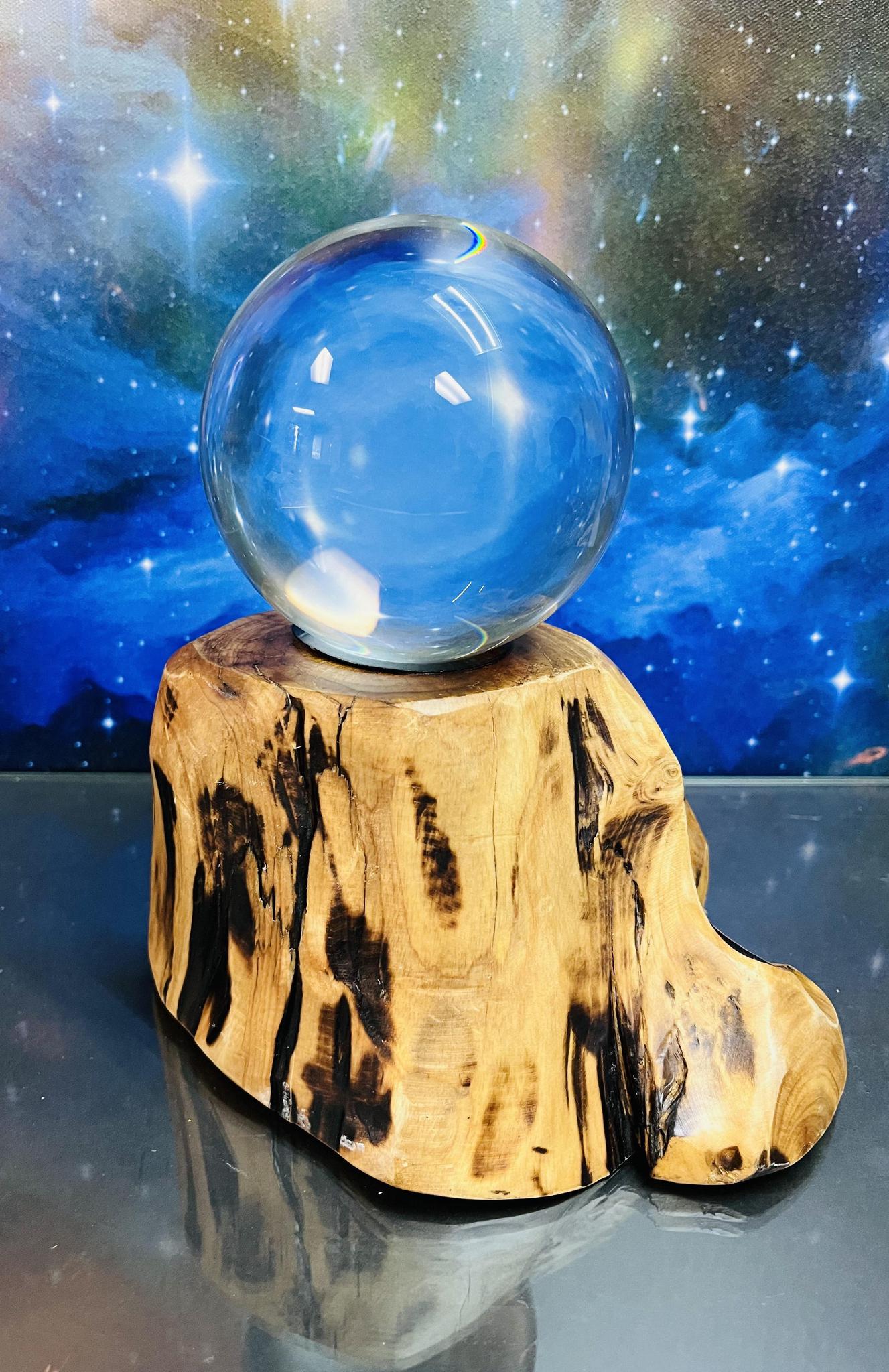 Crystal Ball (Altar Charging) w/ Wooden Stand